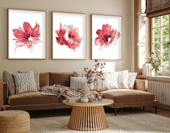 Wallity Huhu216 Cuadro Decorativo Enmarcado en MDF (3 Piezas) 50 x 70 cm